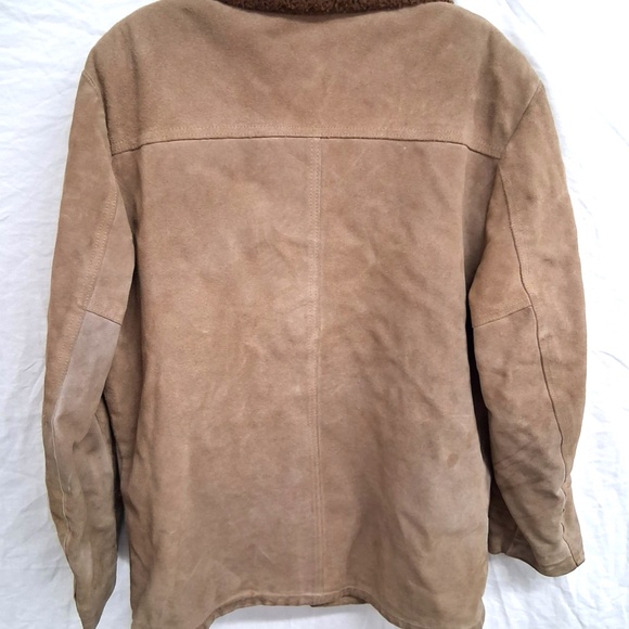 GENUINE VINTAGE 70's Men's Silton California Suede Jacket Sherpa Collar, Size L - Picture 2 of 5